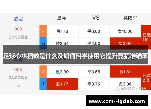 足球心水指数是什么及如何科学使用它提升竞猜准确率 足球心水指数是什么及如何科学使用它提升竞猜准确率